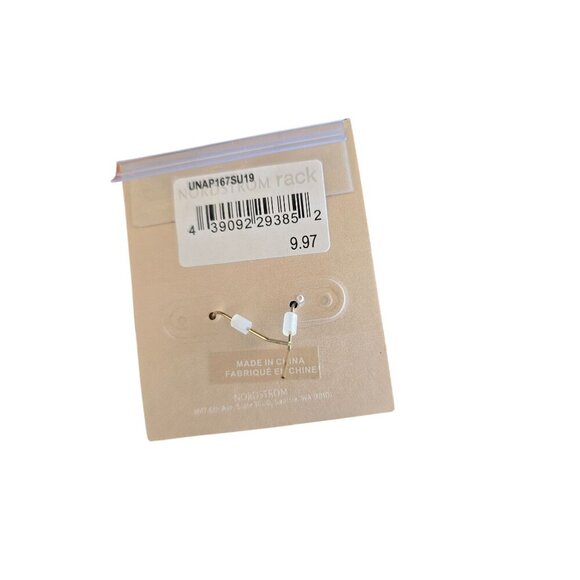 14th & Union White Gray Gold Tone Oval Drop Earrings NWT Gift - Picture 3 of 4